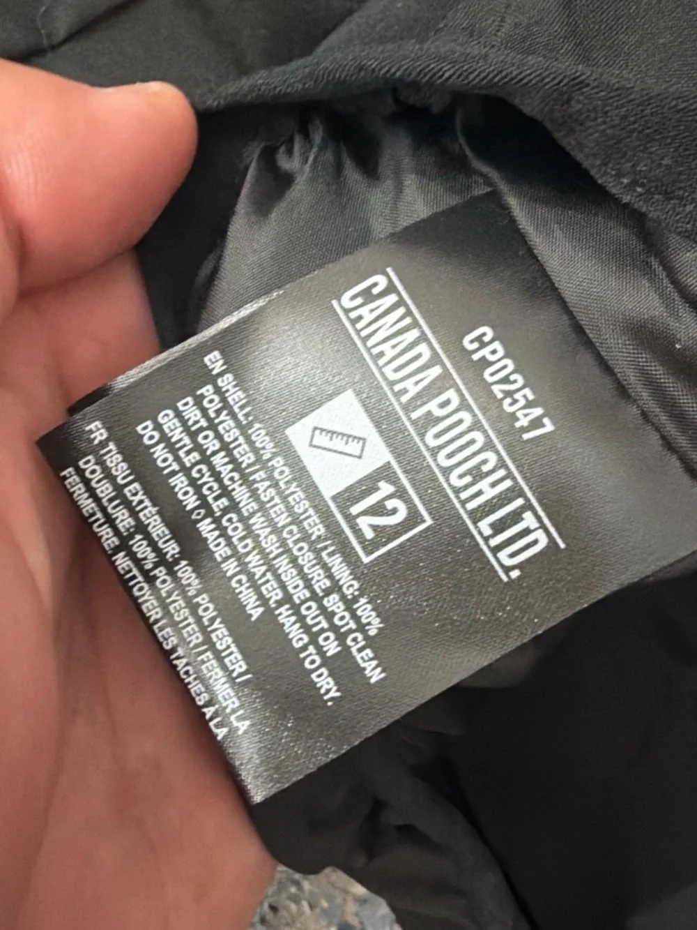 Dog Canada pooch slush suit